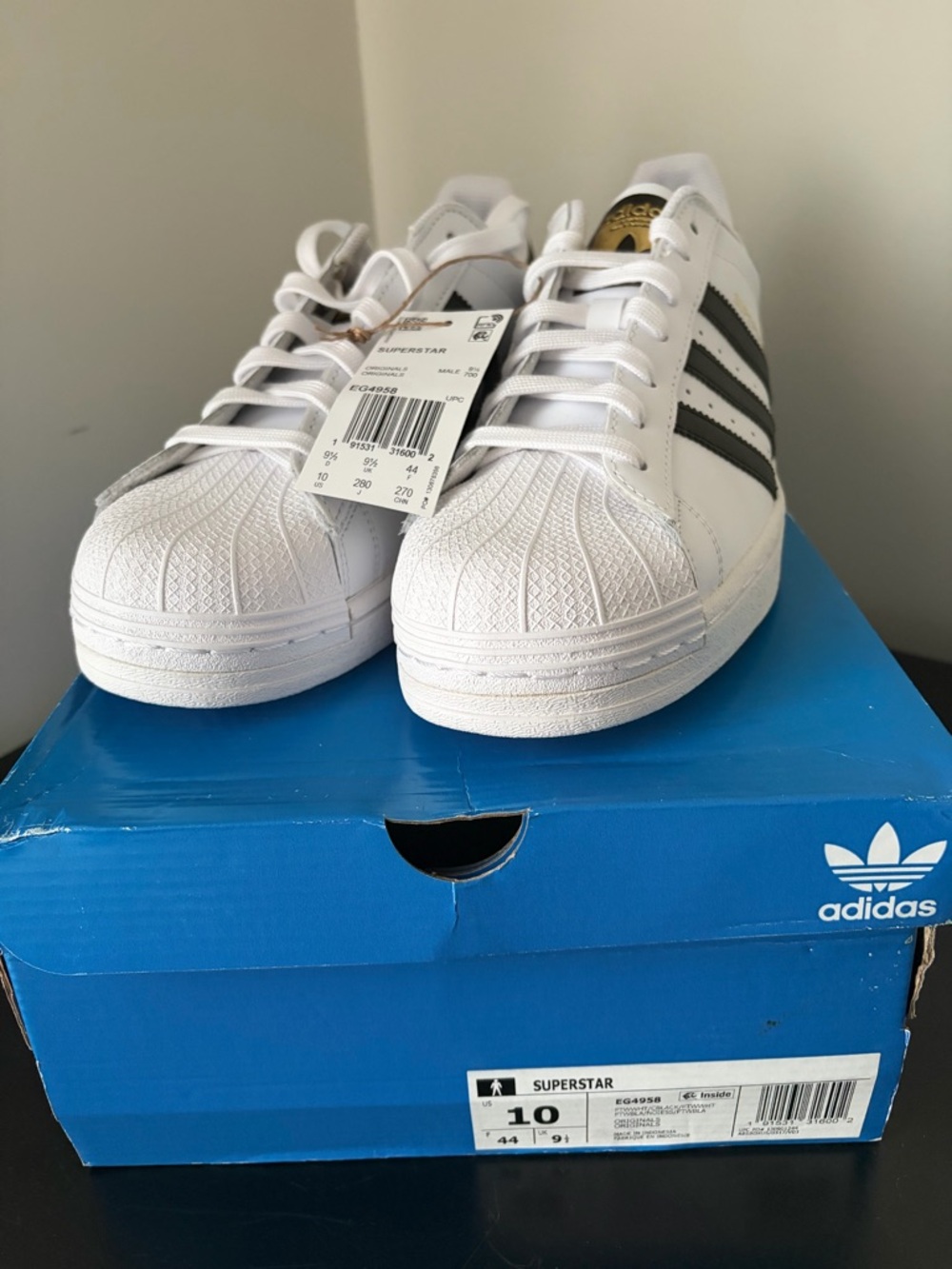 adidas White Sneakers with Black Stripes